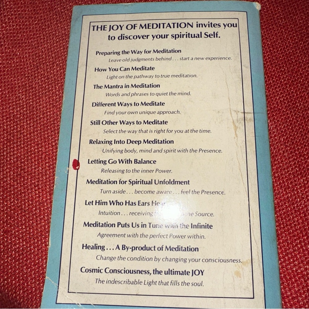 Vintage Paperback The Joy of Meditation Book - Picture 2 of 2
